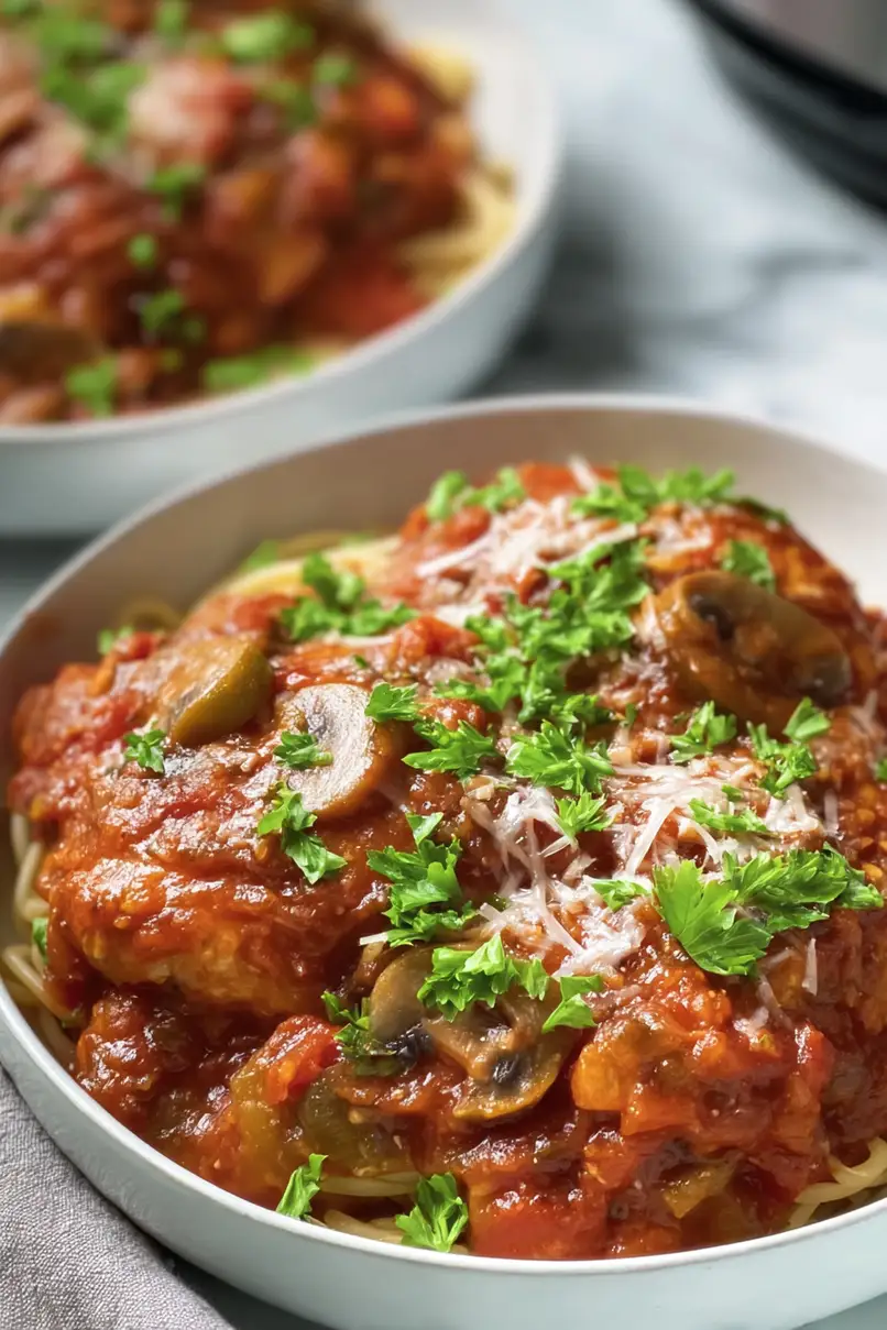 Quick Crockpot Chicken Cacciatore