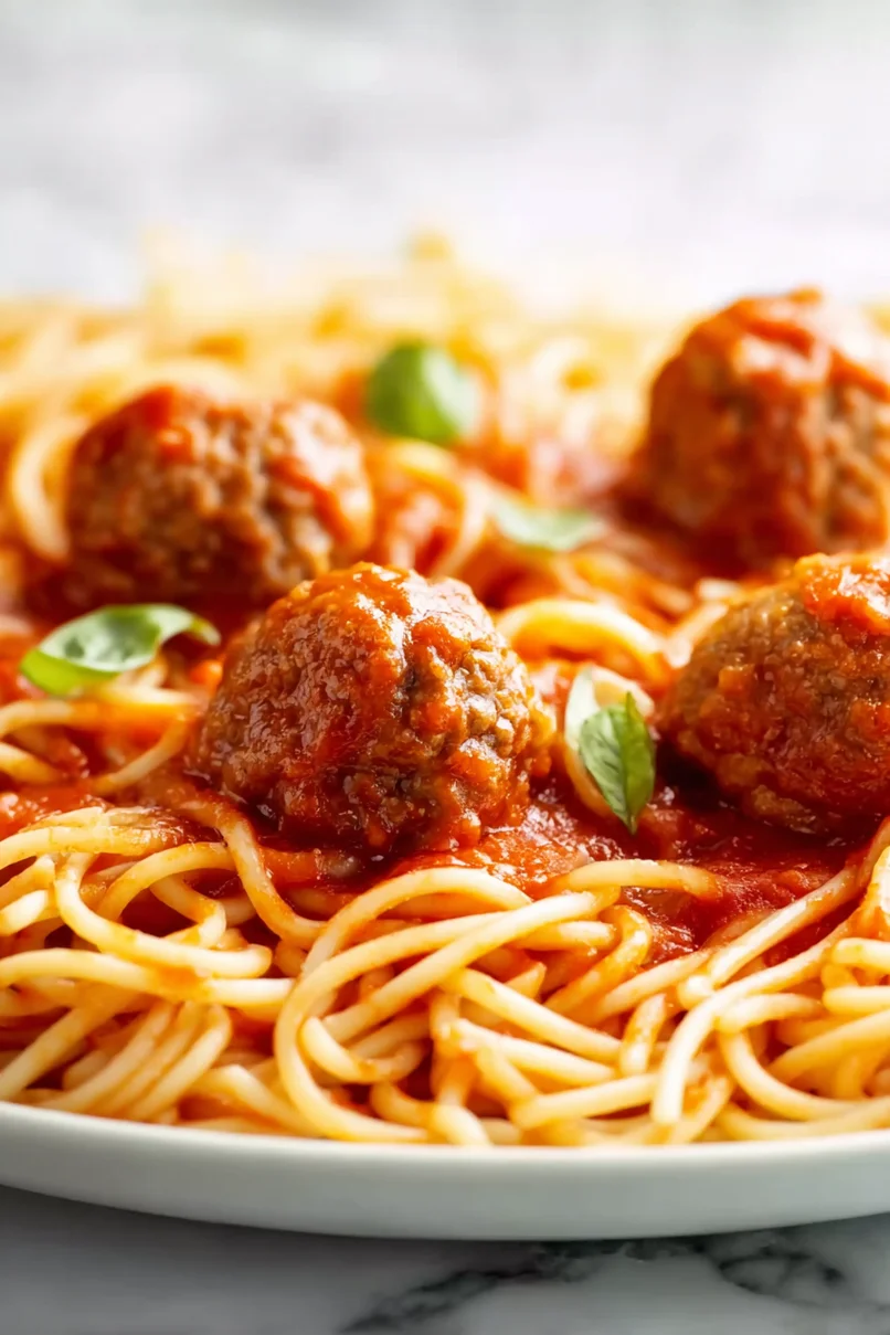 Quick Crockpot Spaghetti and Meatballs
