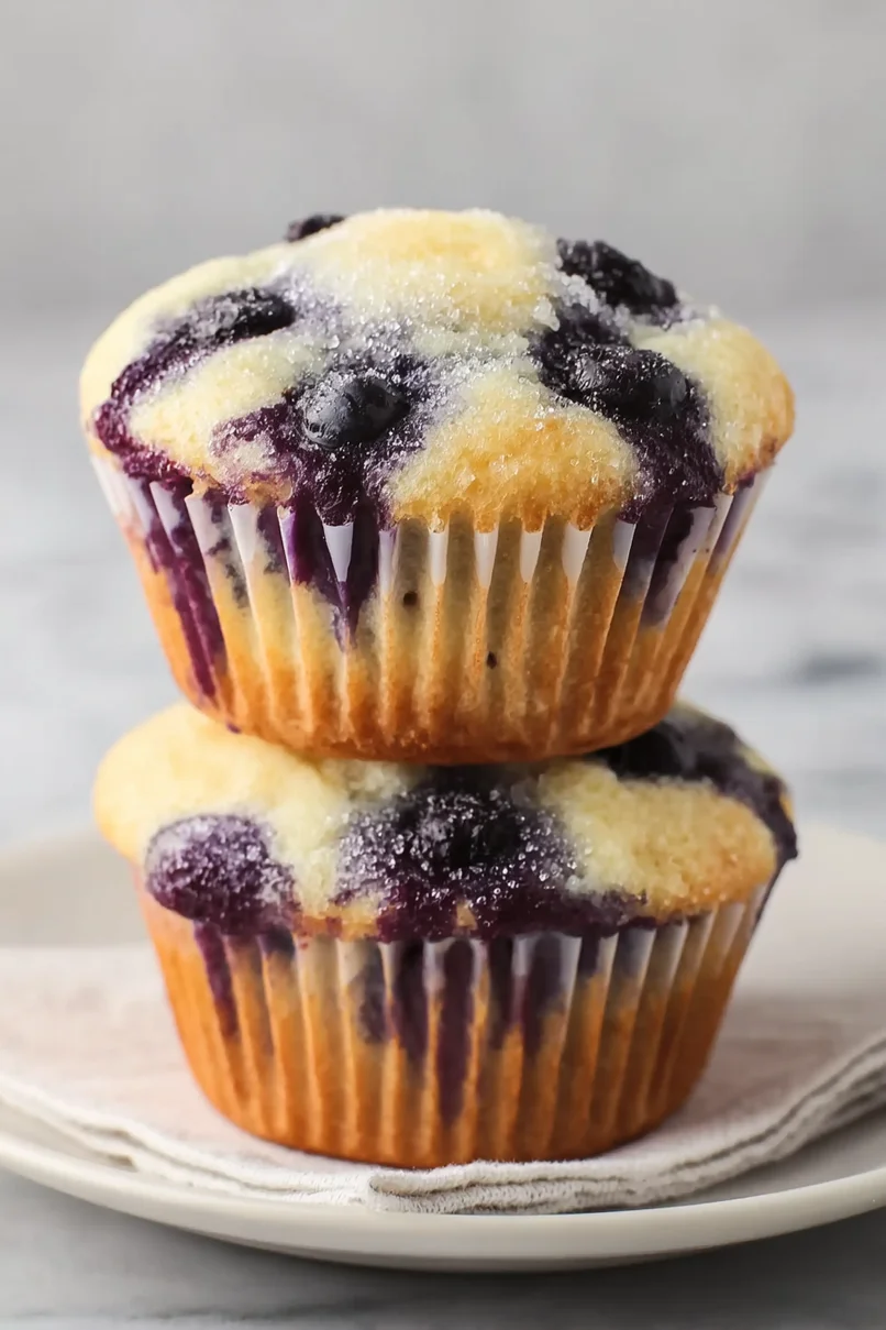 Moist Blueberry Muffins with Frozen Blueberries