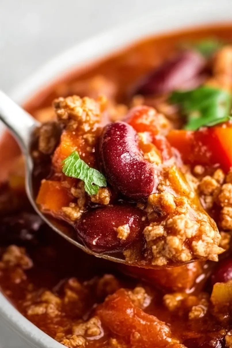 Low Fat Crockpot Ground Turkey Chili