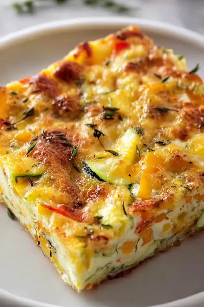Fluffy Vegetarian Zucchini Slice