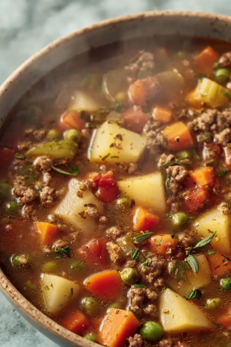 Hearty Crockpot Beef Vegetable Soup