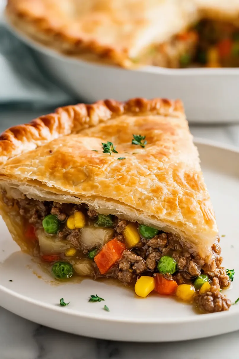 Juicy Ground Beef Pot Pie