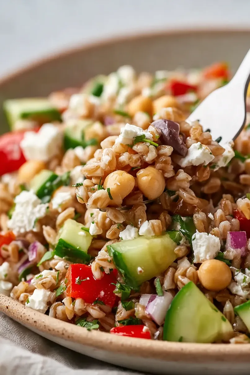 Healthy Farro Salad with Feta