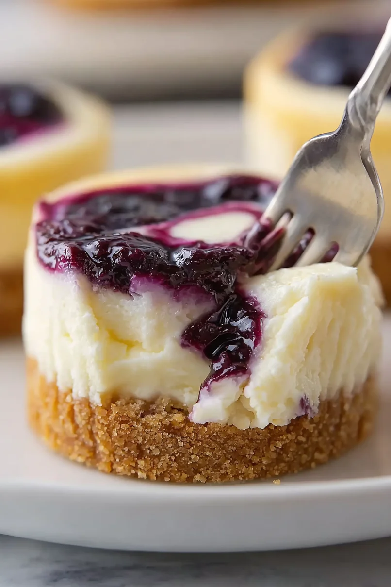 Juicy Mini Lemon Blueberry Cheesecakes