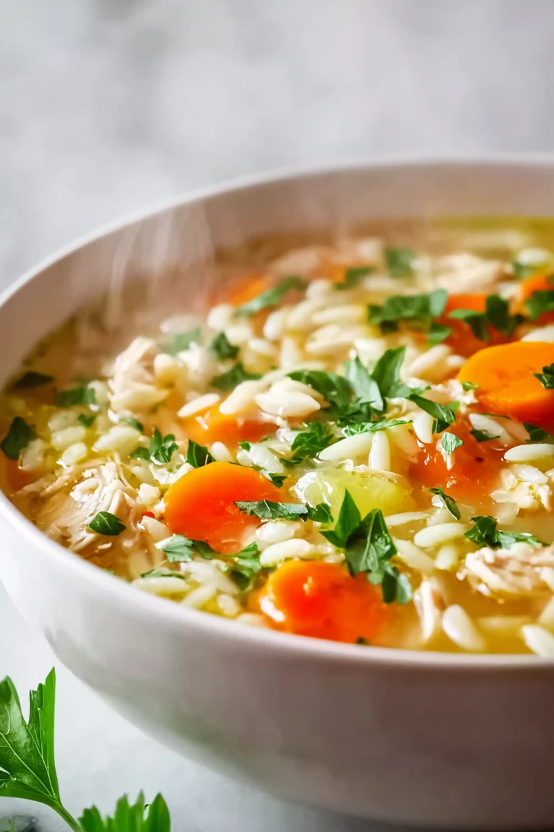 Quick Crockpot Chicken Orzo Soup