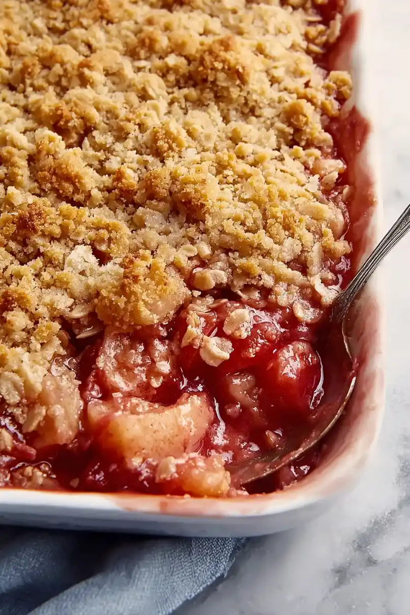 Classic Rhubarb Crisp with Frozen Rhubarb