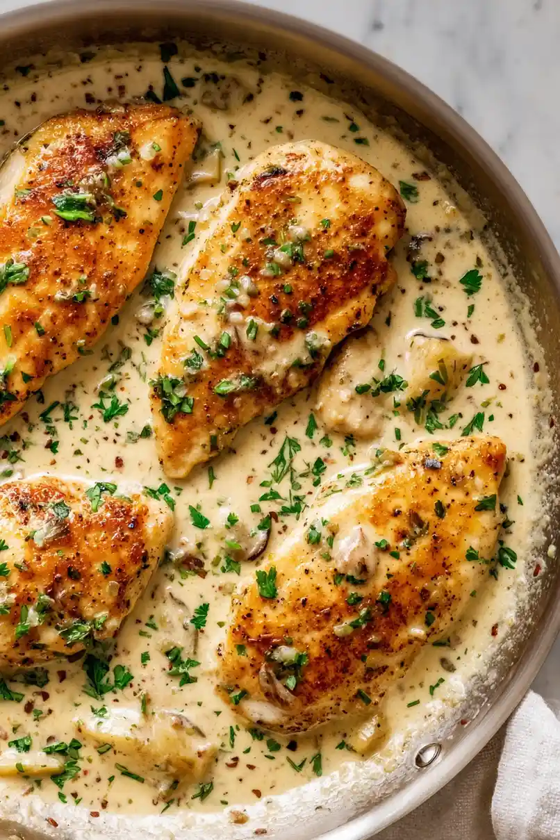 Easy Chicken Breast and Creamy Garlic Sauce