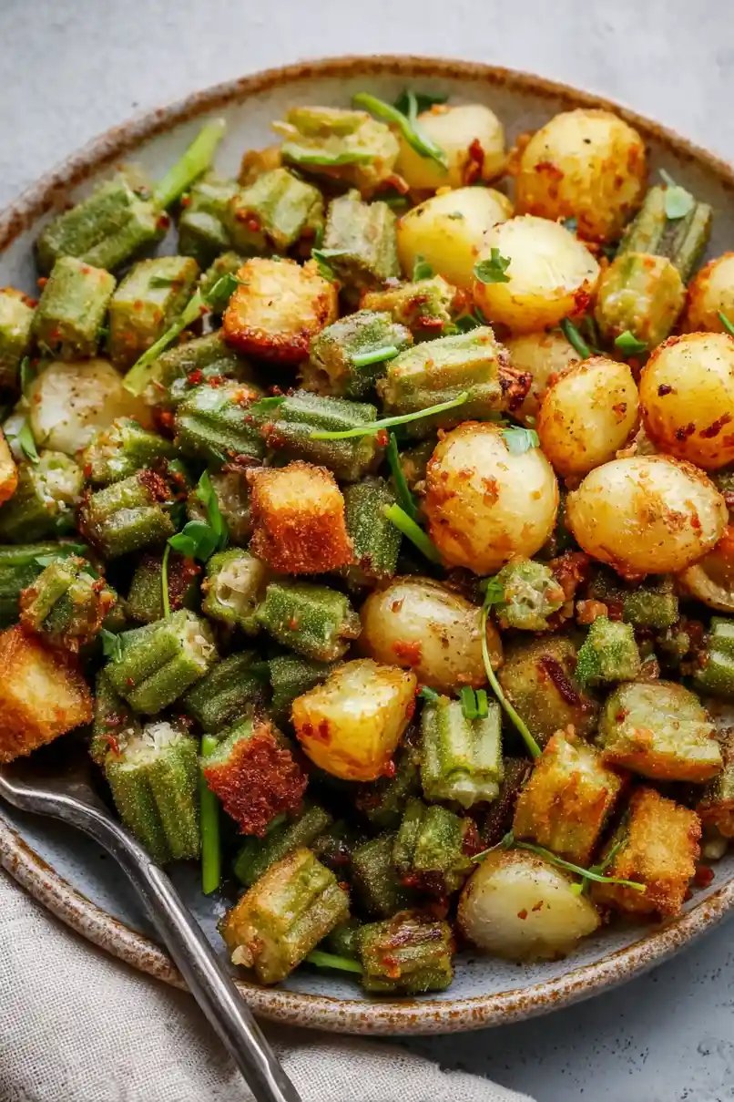 Savory Fried Okra and Potatoes