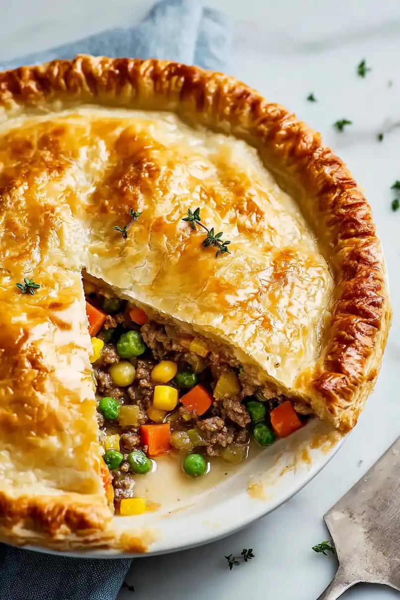 Juicy Ground Beef Pot Pie