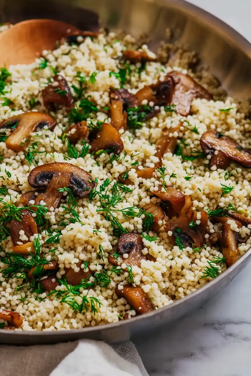 Mushrooms Couscous with Herbs