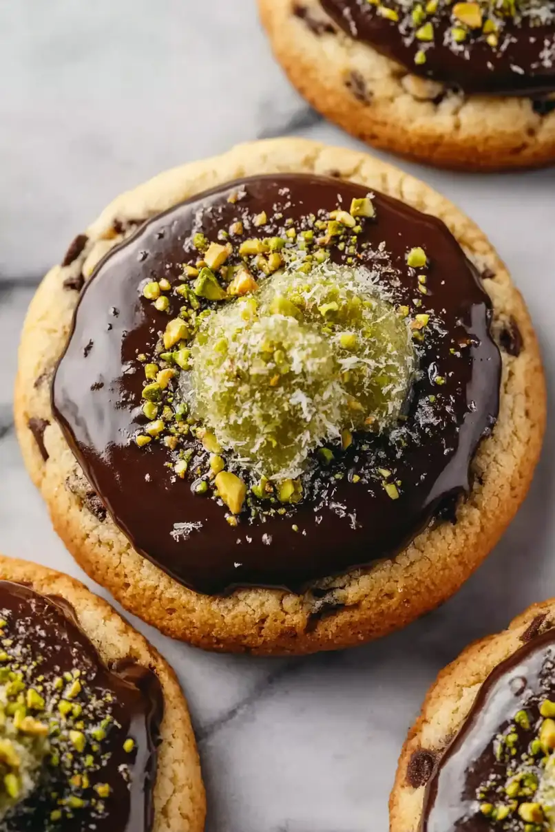 Decadent Dubai Chocolate Chip Cookies