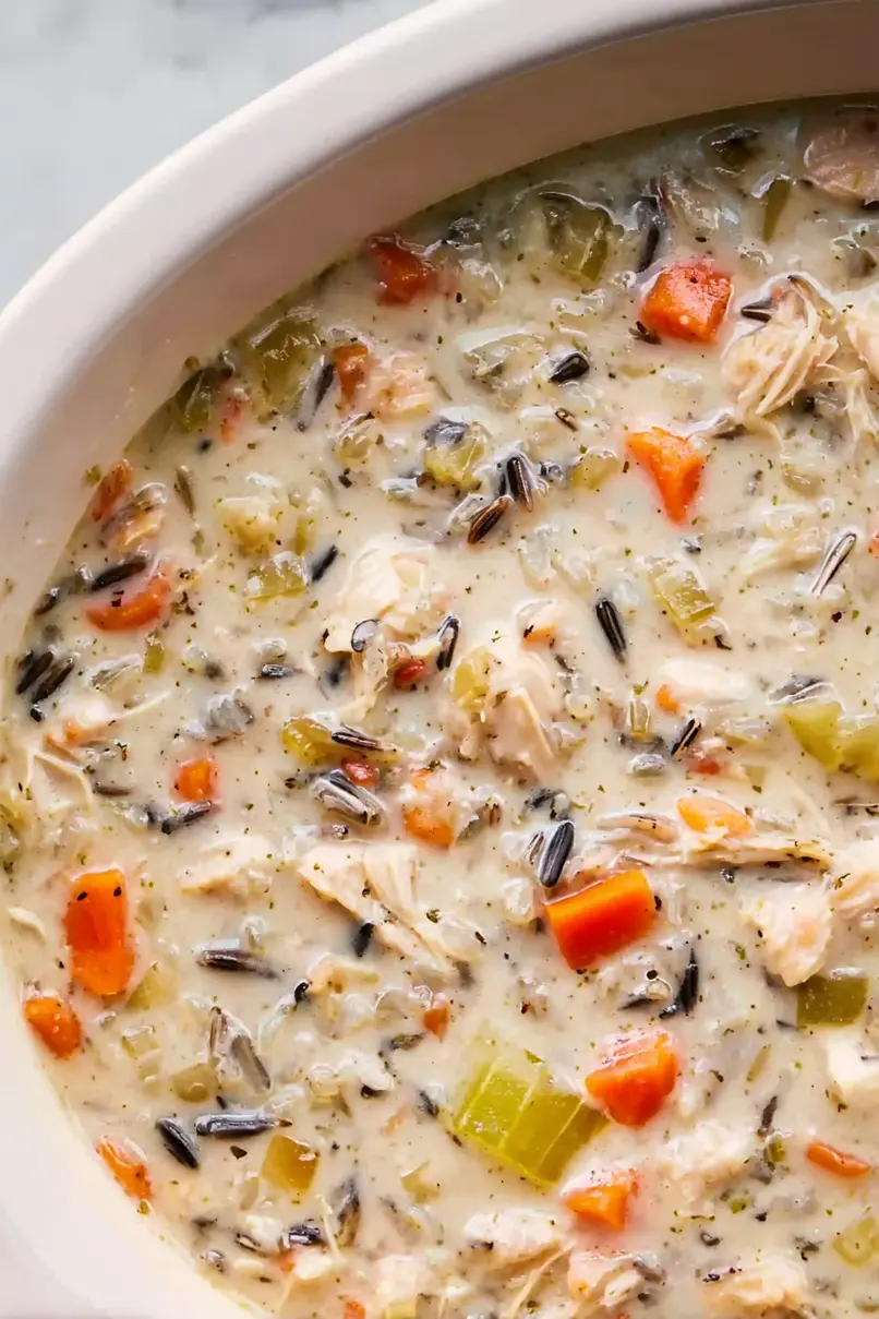 Easy Crockpot Chicken and Wild Rice Soup