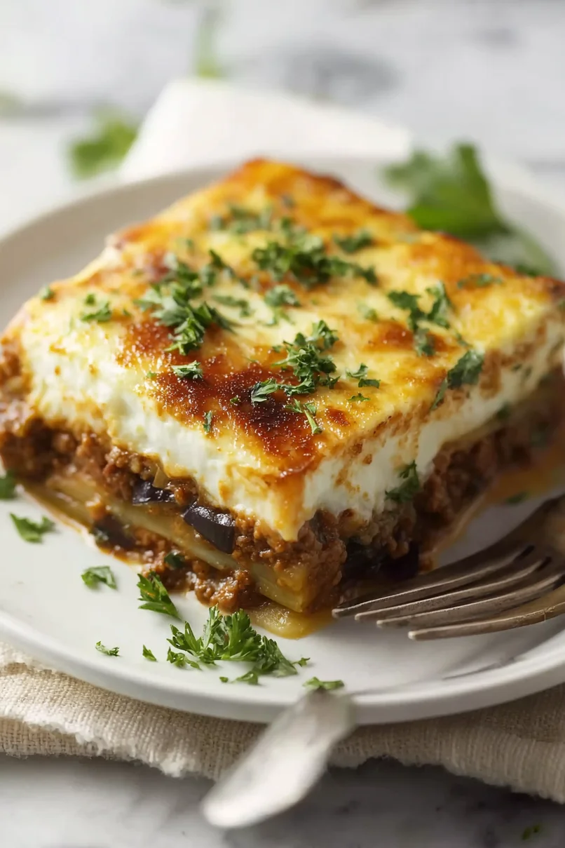 Layered Moussaka with Bechamel