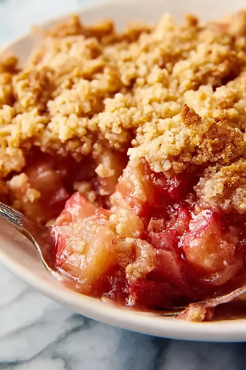 Classic Rhubarb Crisp with Frozen Rhubarb