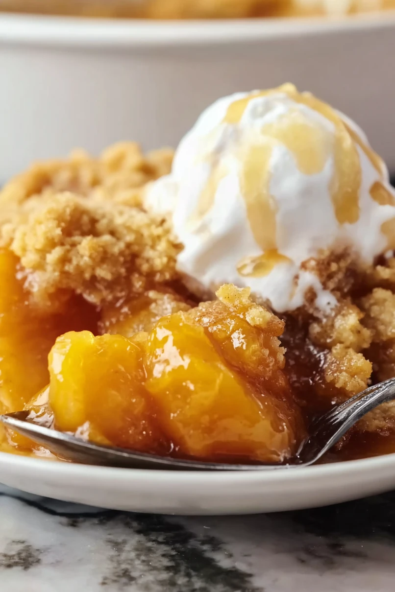 Tasty Crock Pot Peach Cobbler