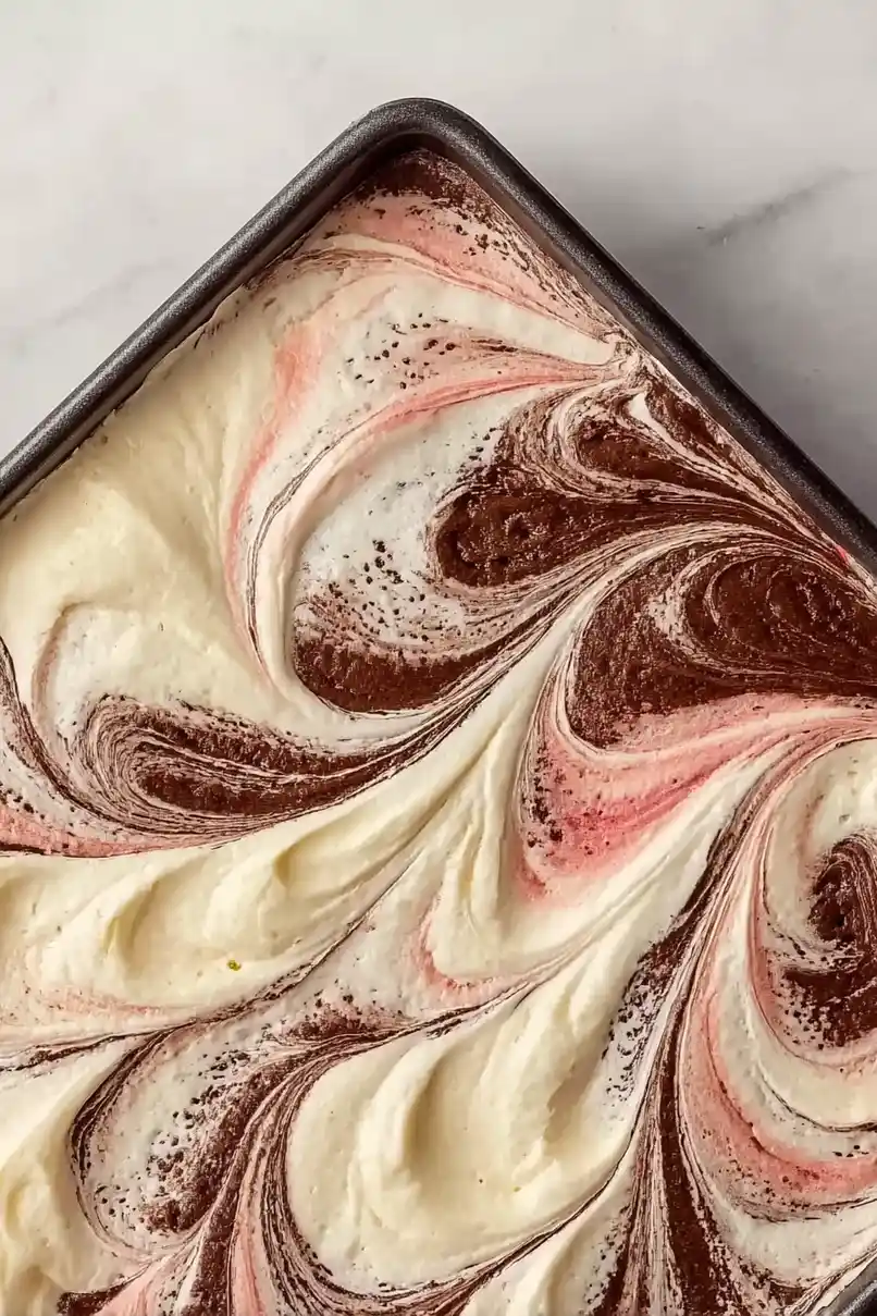 Perfect Vanilla-Chocolate-Strawberry Sheet Cake