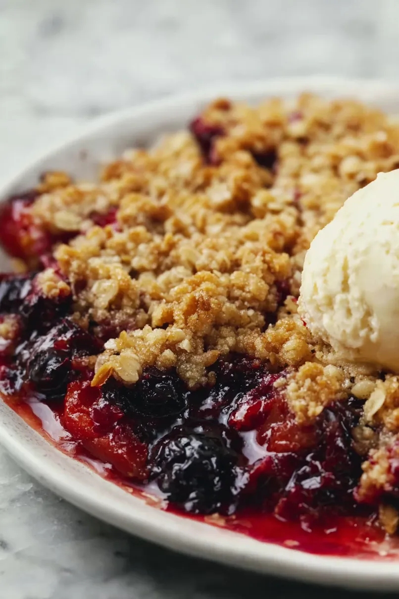 Flaky Berry Crisp with Frozen Berries