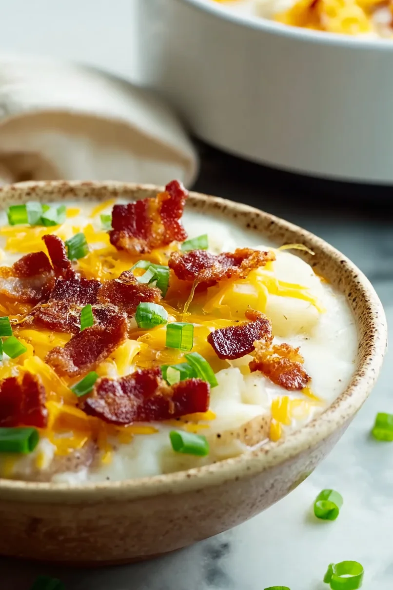 Tasty Slow Cooker Loaded Baked Potato Soup