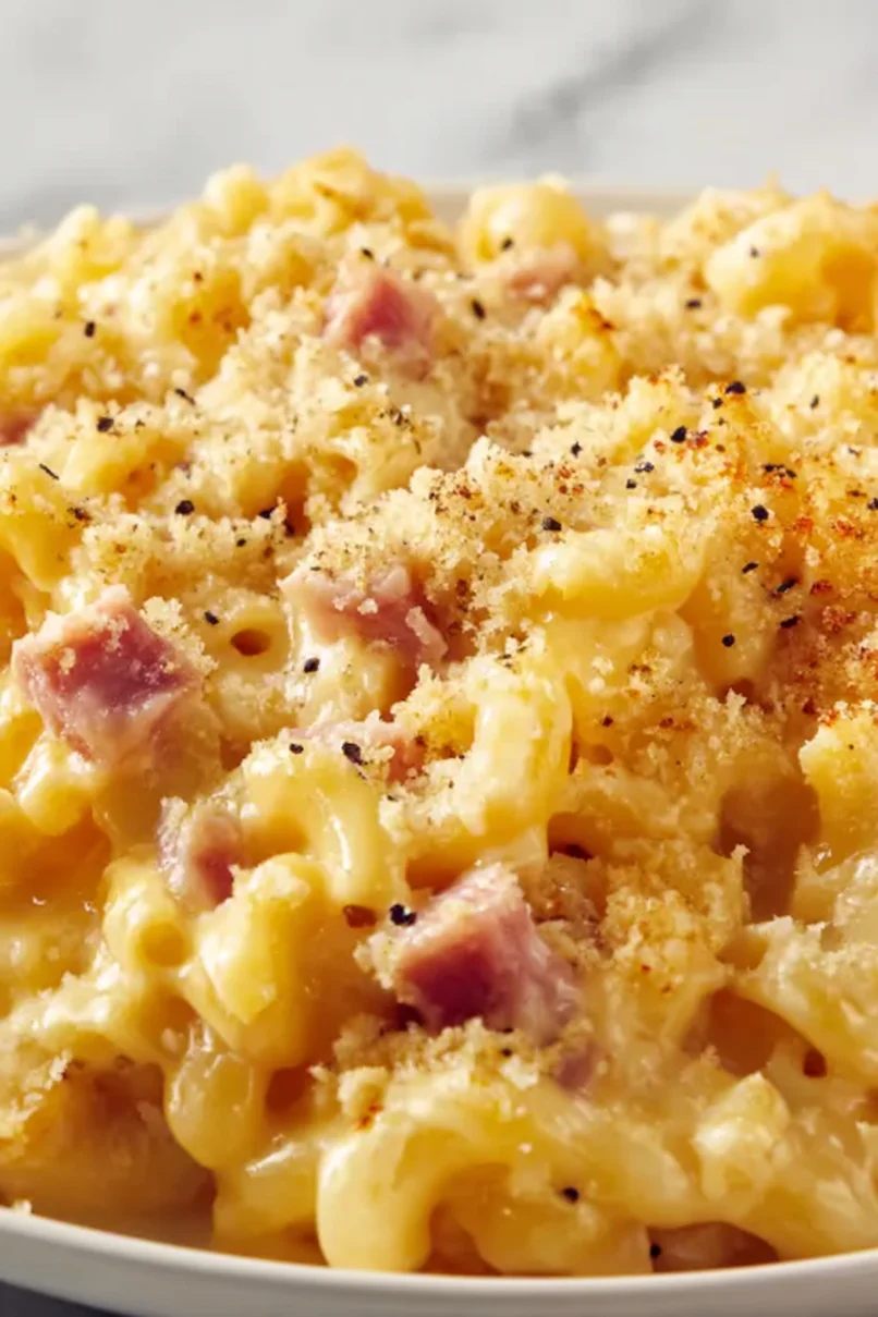 Savory Baked Mac and Cheese with Ham