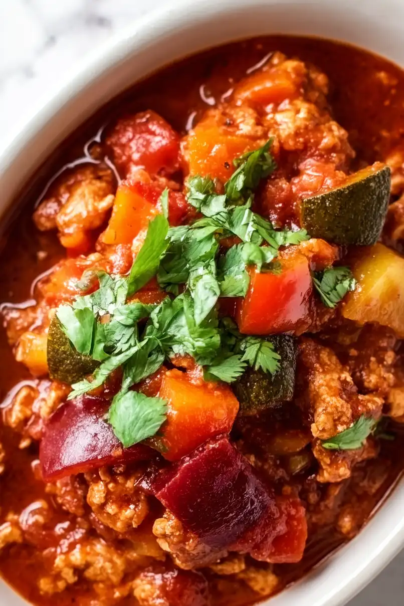 Low Fat Crockpot Ground Turkey Chili
