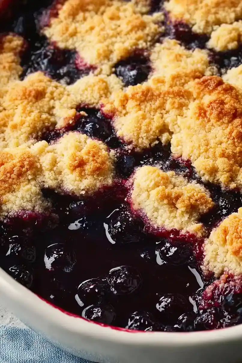 Quick Bisquick Blueberry Cobbler