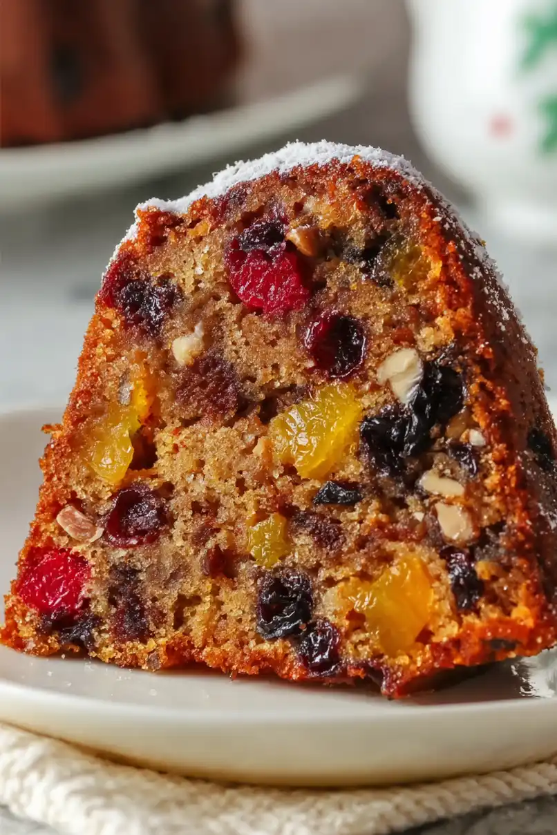 Healthy Christmas Fruit Bundt Cake