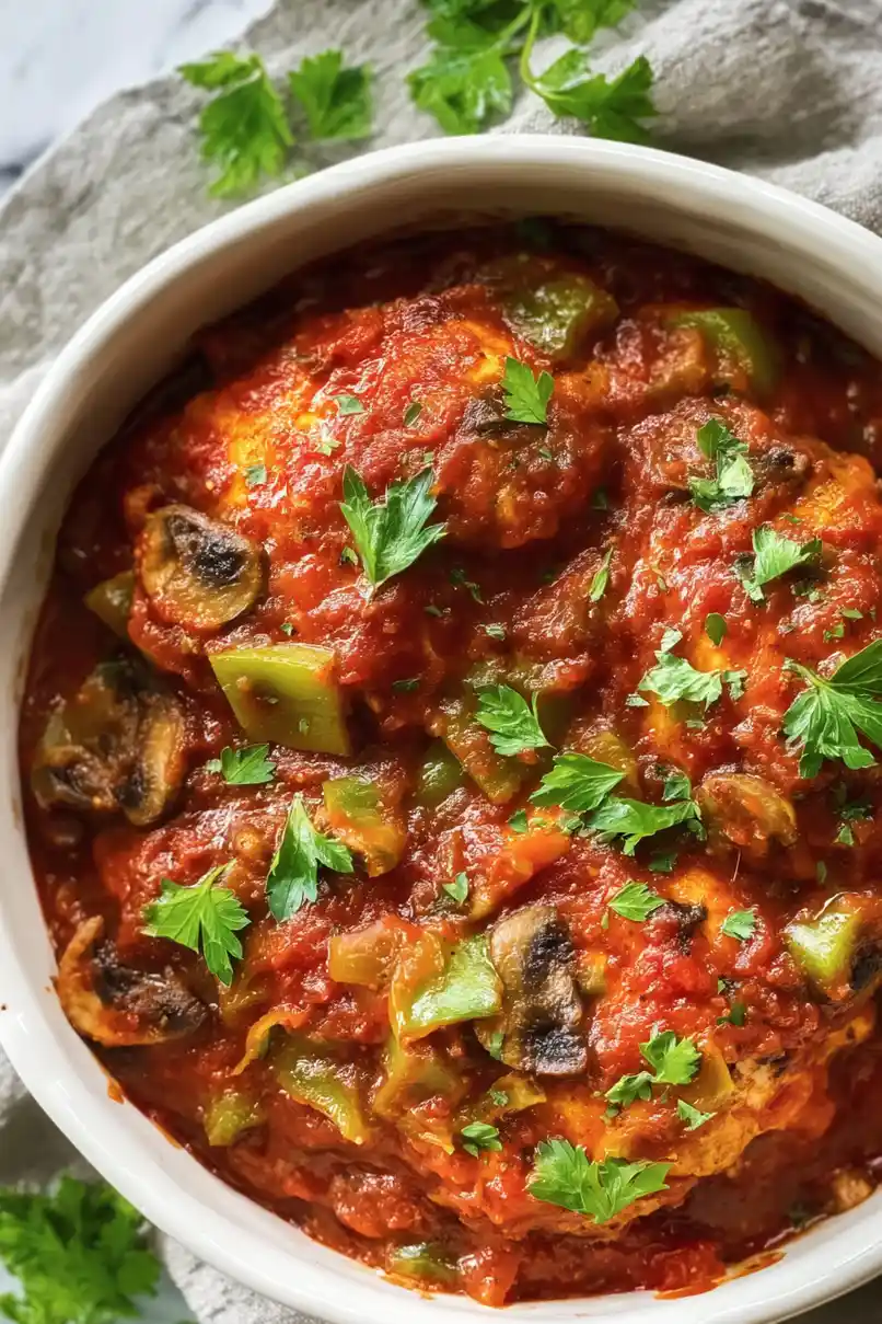 Quick Crockpot Chicken Cacciatore
