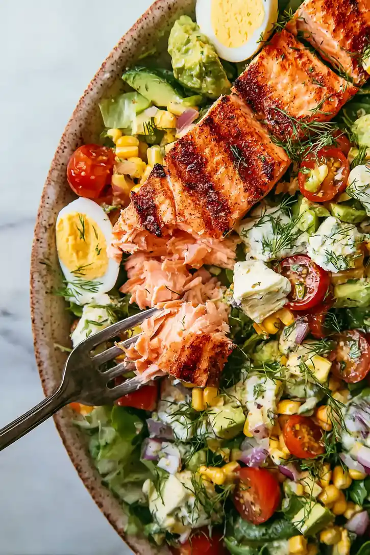 Easy Grilled Salmon Cobb Salad