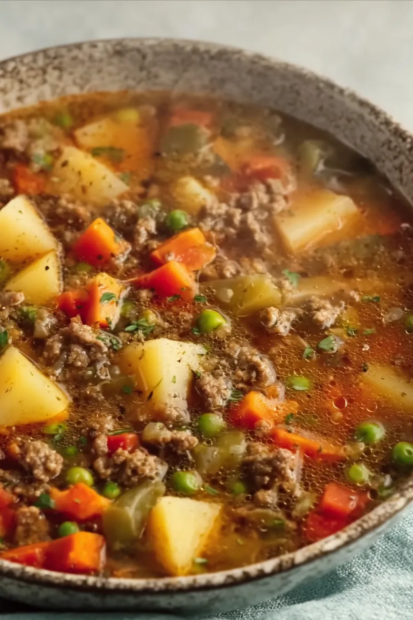 Hearty Crockpot Beef Vegetable Soup