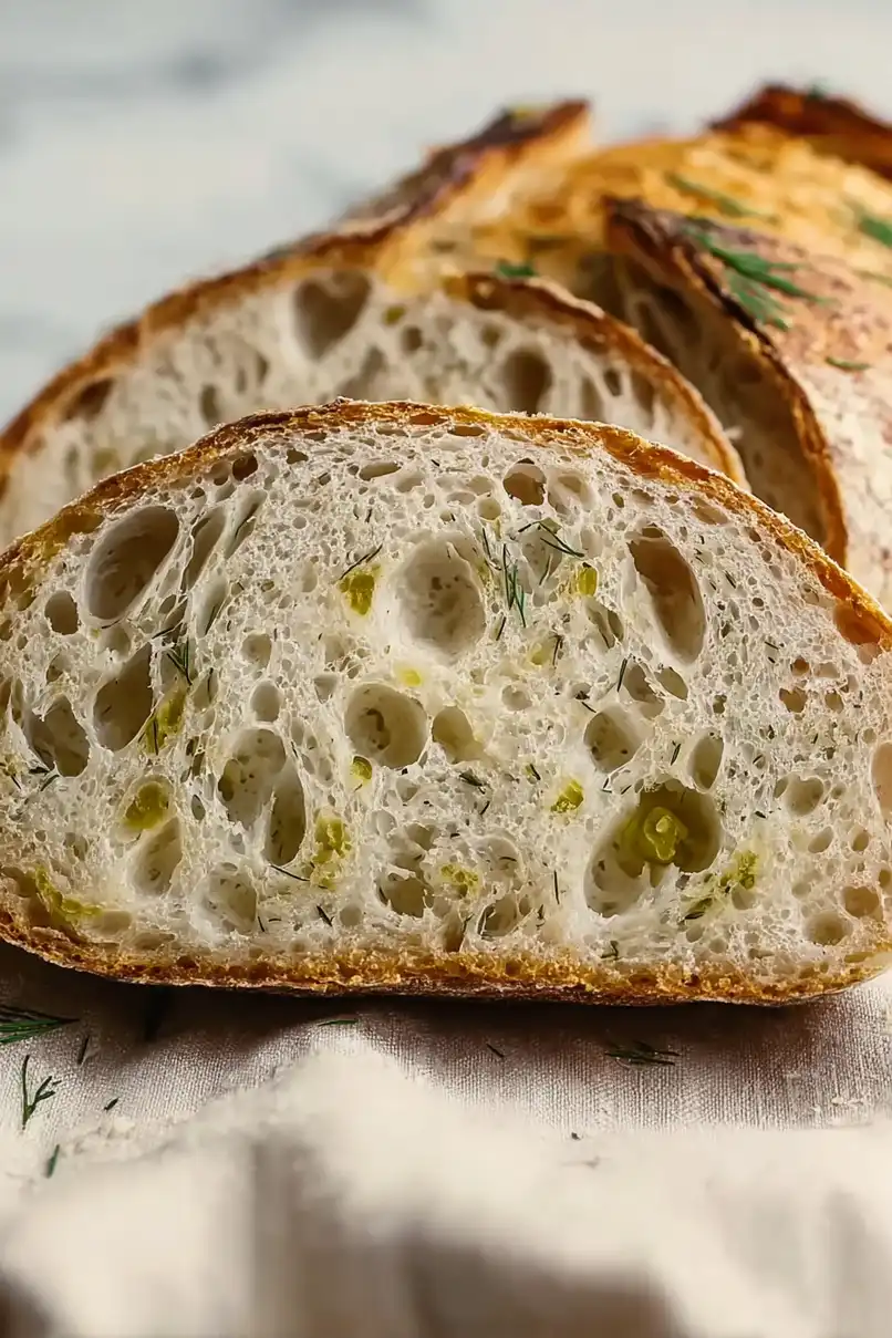 Tangy Dill Pickle Sourdough Bread