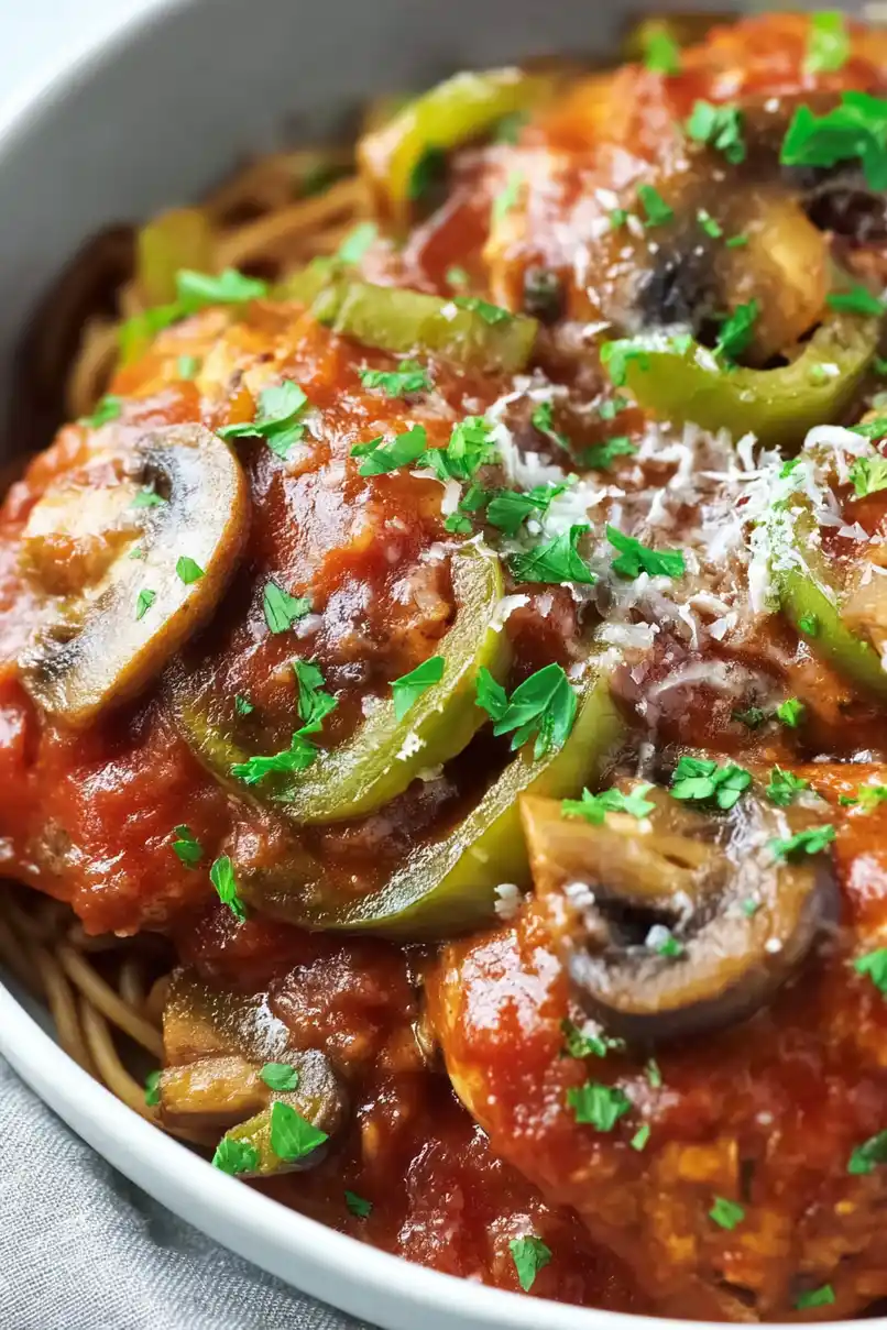 Quick Crockpot Chicken Cacciatore