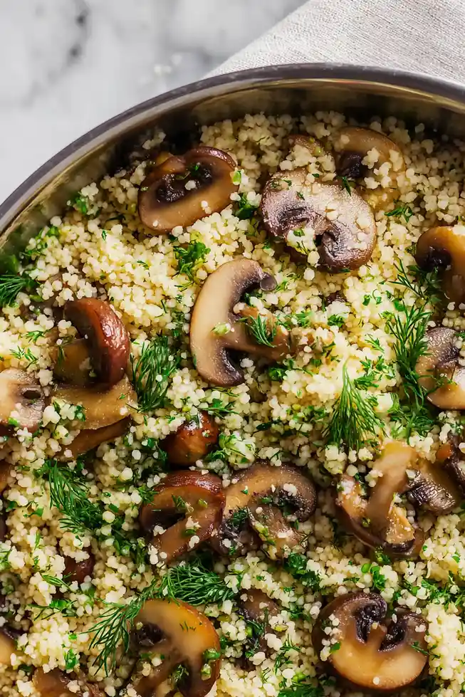 Mushrooms Couscous with Herbs