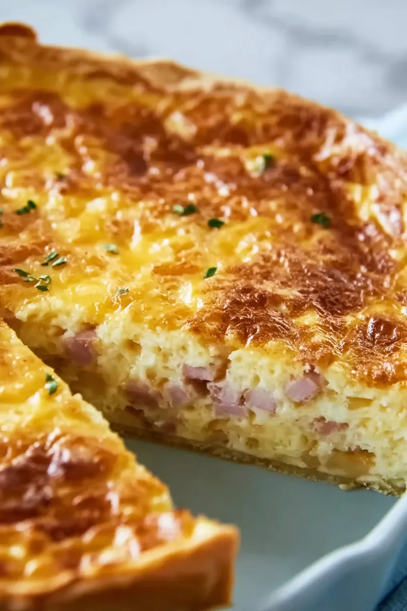 Hearty Leftover Ham Crustless Quiche