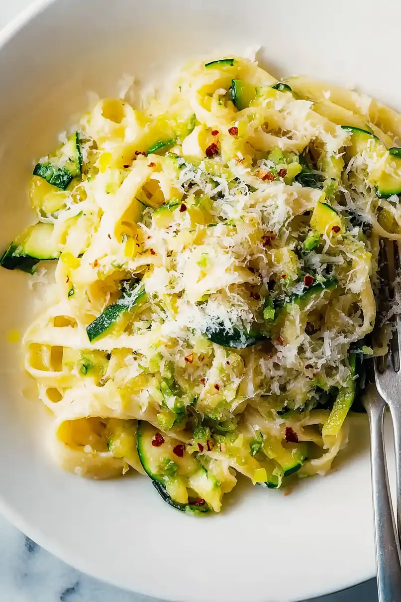 Fresh Zucchini and Leek Pasta