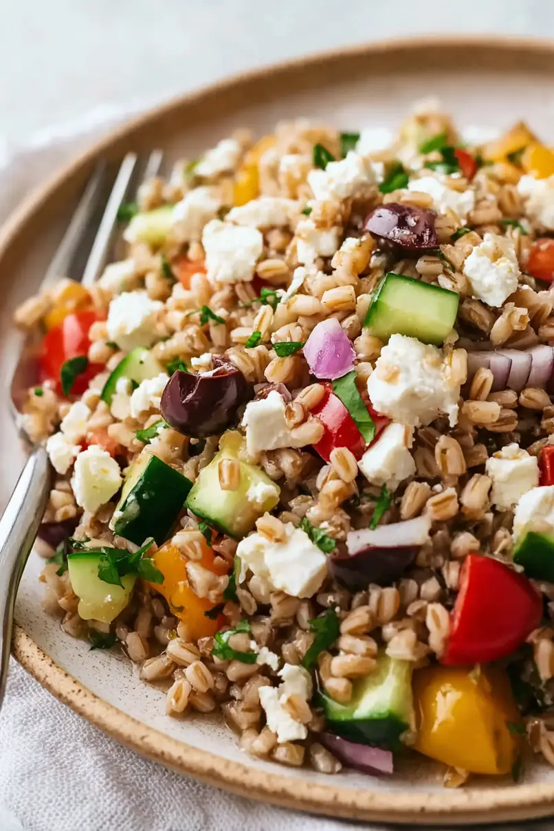 Healthy Farro Salad with Feta