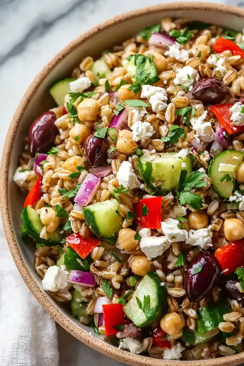 Healthy Farro Salad with Feta