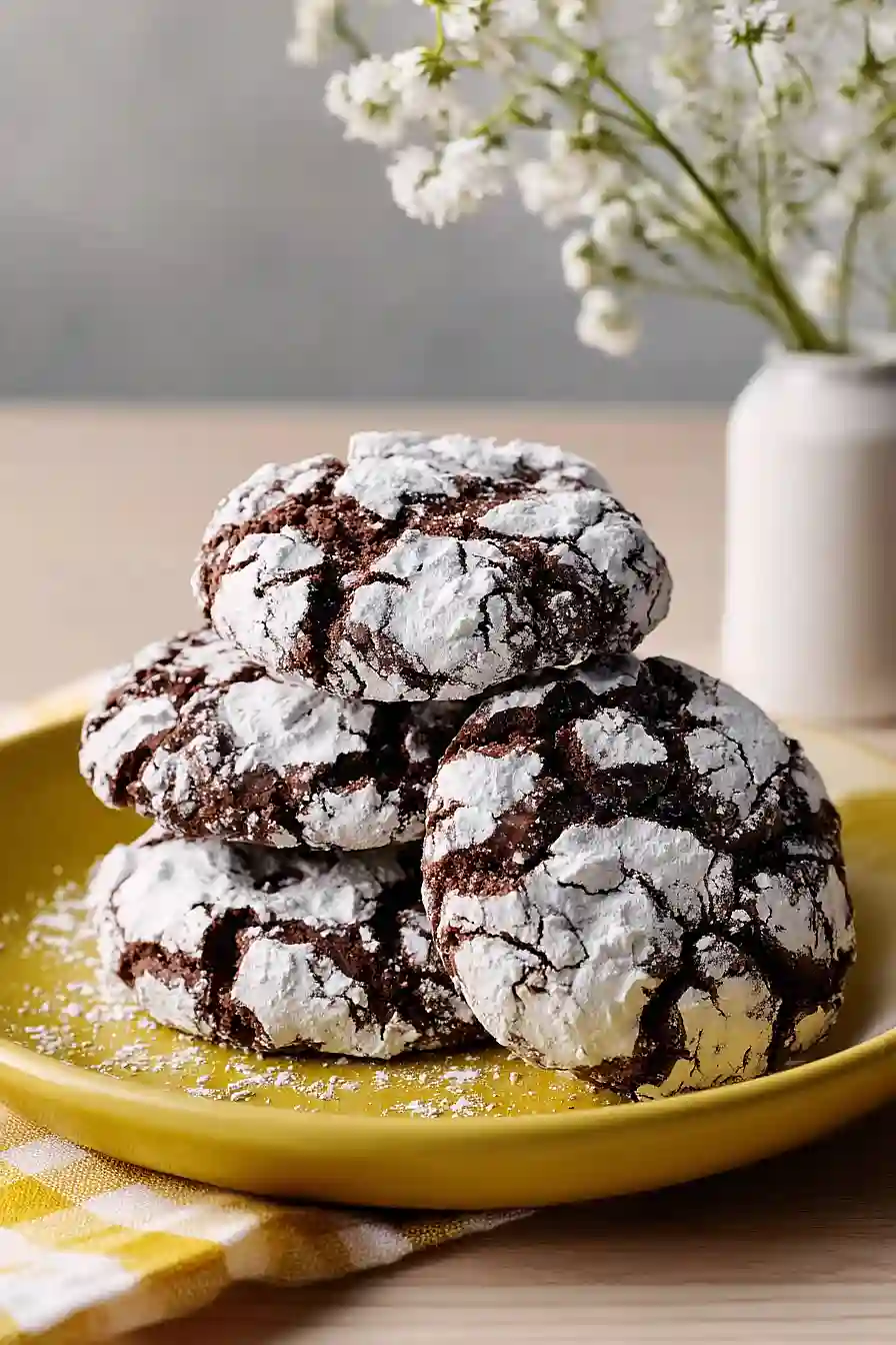 small batch chocolate crinkle cookies
