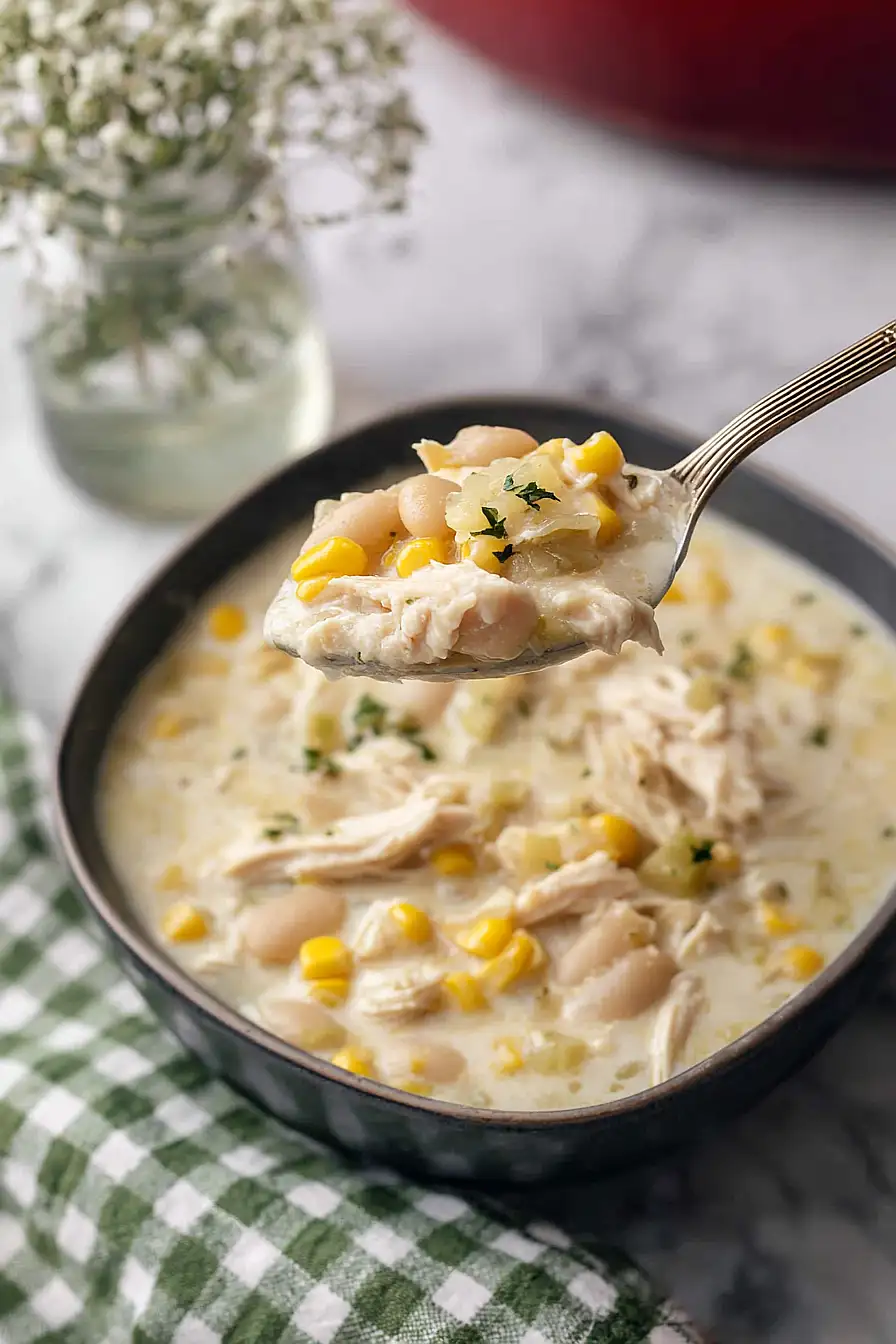 white chicken chili with corn