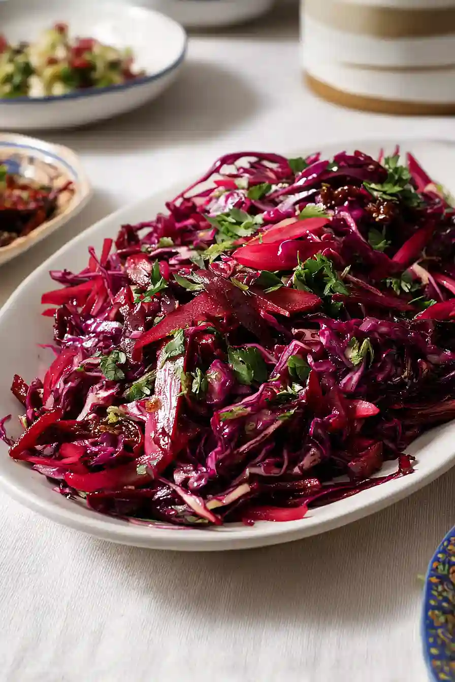 red cabbage and beet salad
