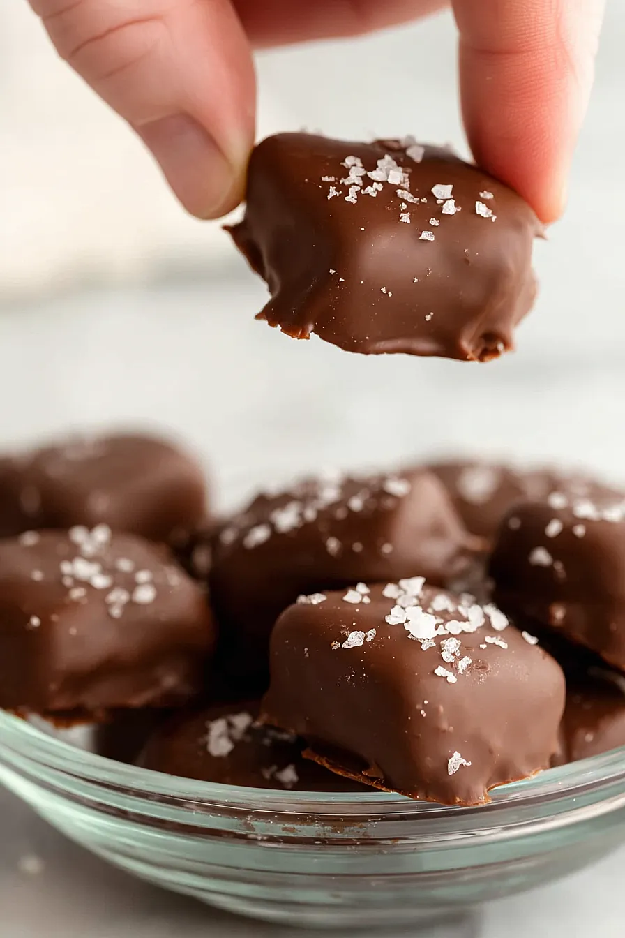 salted chocolate covered caramels