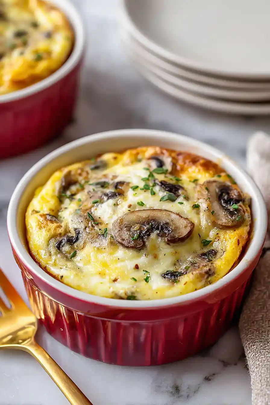 mushroom swiss egg bake