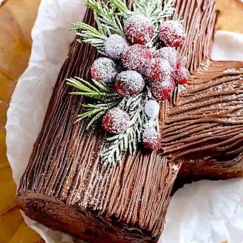 yule log cake (bûche de noël)