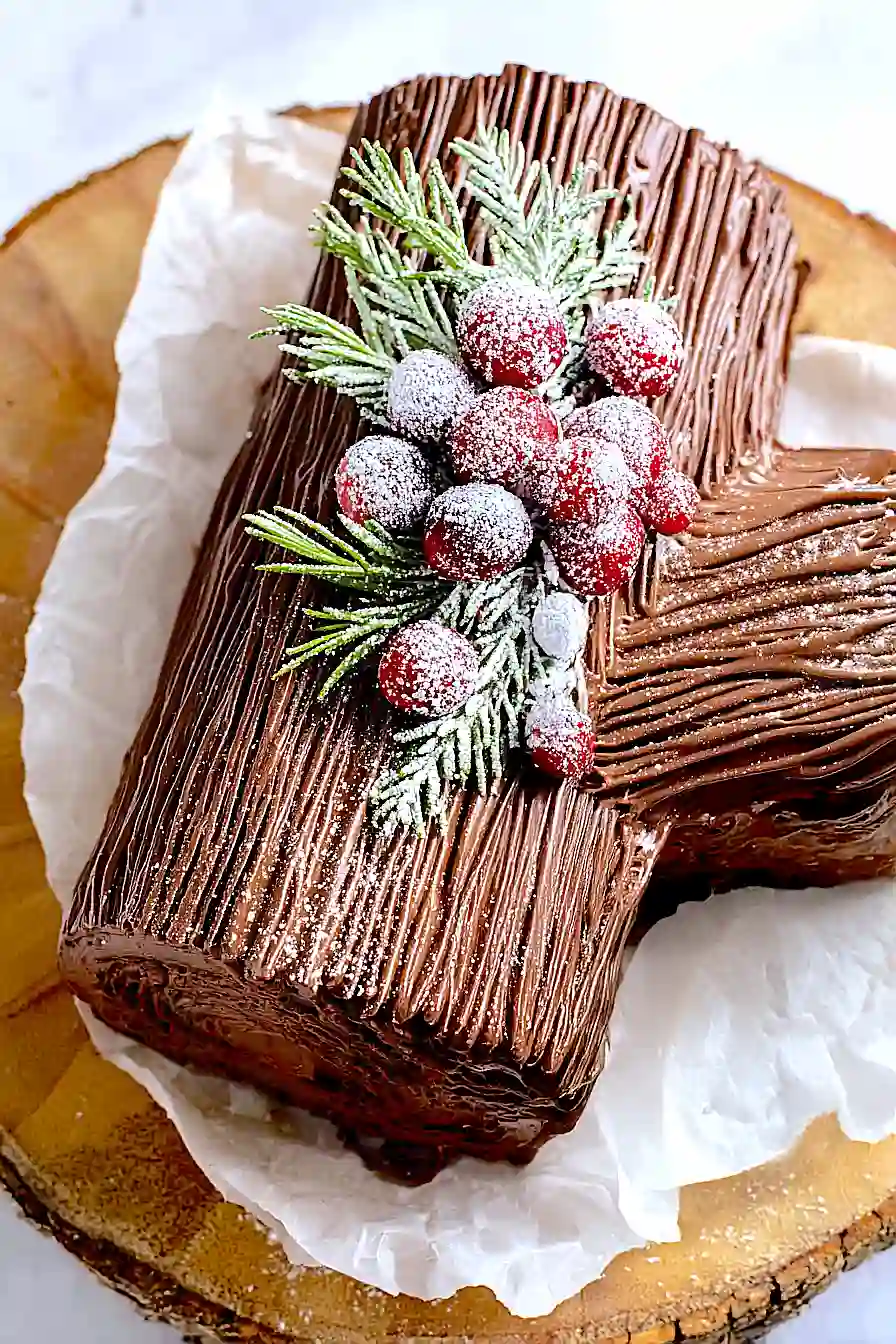 yule log cake (bûche de noël)