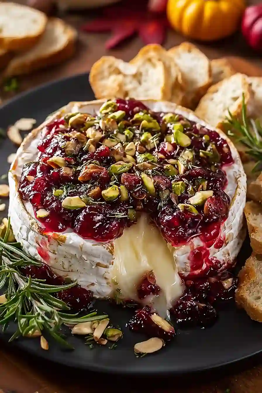 Baked brie with cranberries