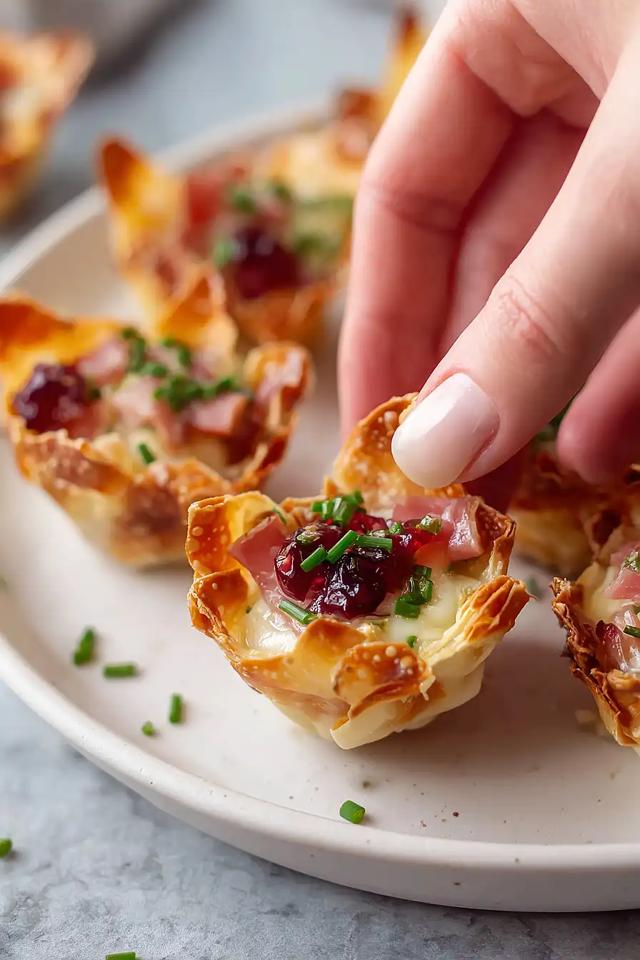 cranberry brie prosciutto bites