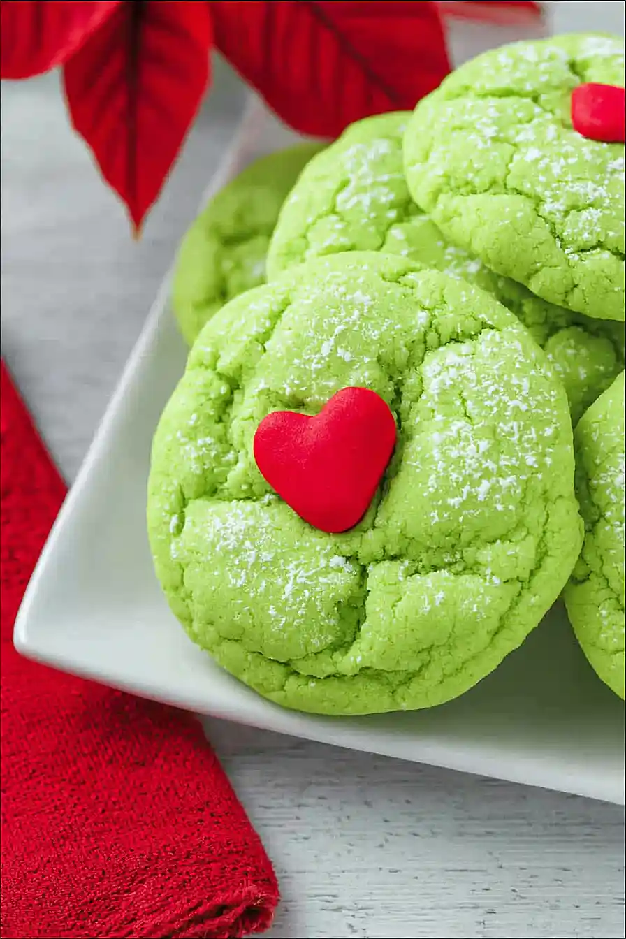 grinch cookies with cake mix