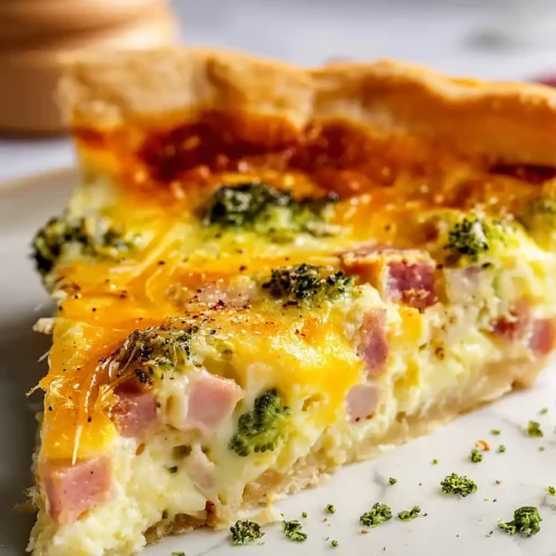 ham, cheddar and broccoli quiche