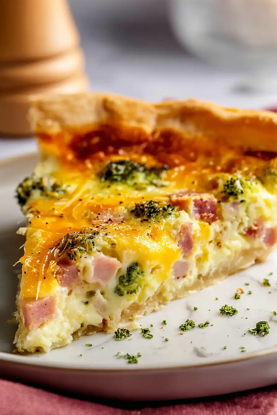 ham, cheddar and broccoli quiche