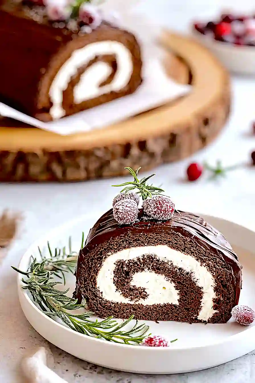 yule log cake (bûche de noël)